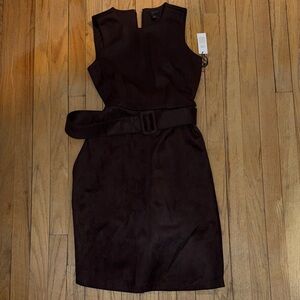 Ann Taylor Dark Brown Mini Dress with Belt